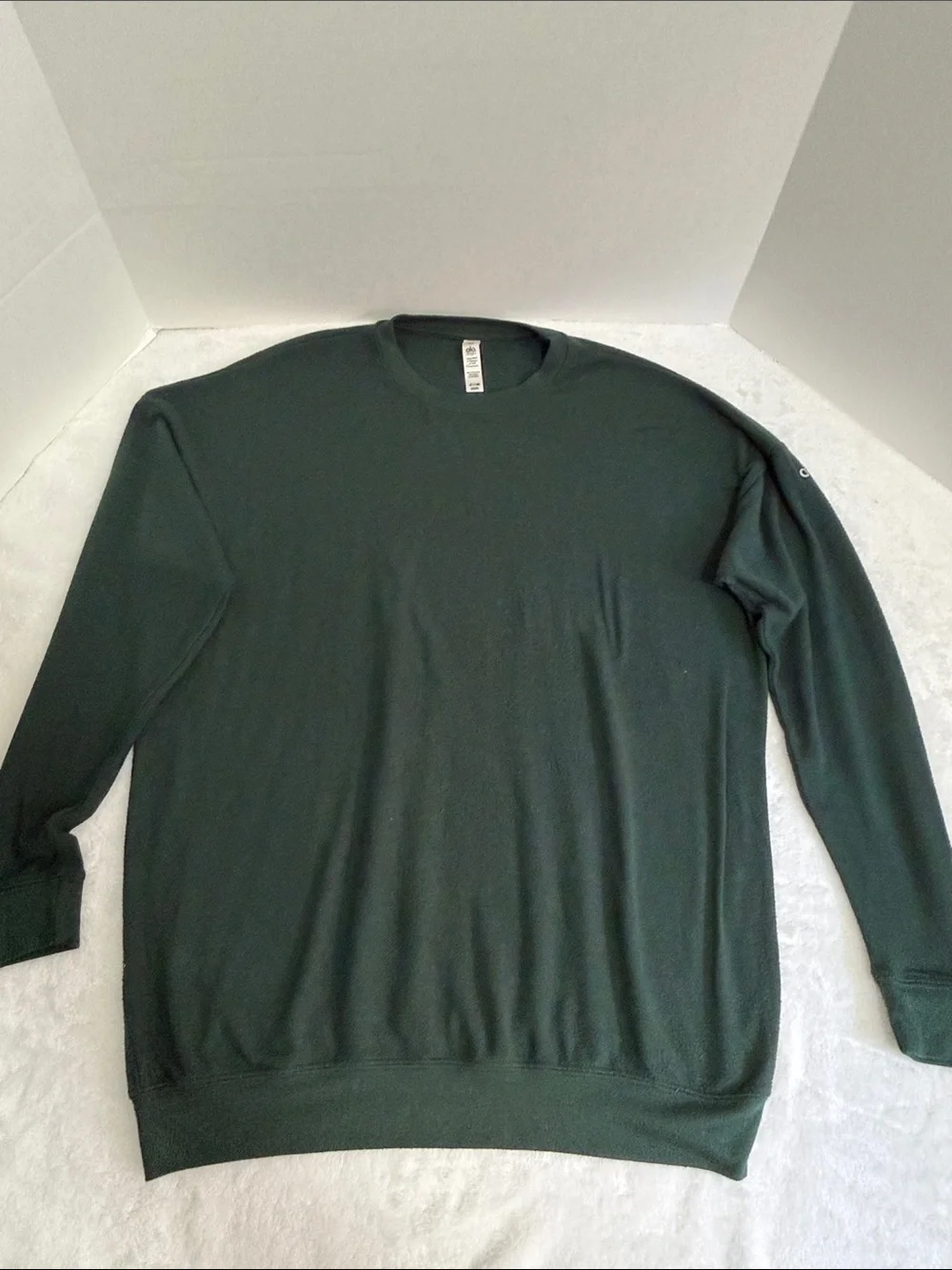 Alo Soho Oversized Crewneck Sweatshirt in Deep Forest Green Size Small